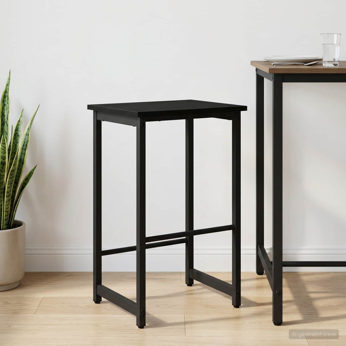 Barpall Svart ek 40 x 32 x 64 cm Konstruerat trä