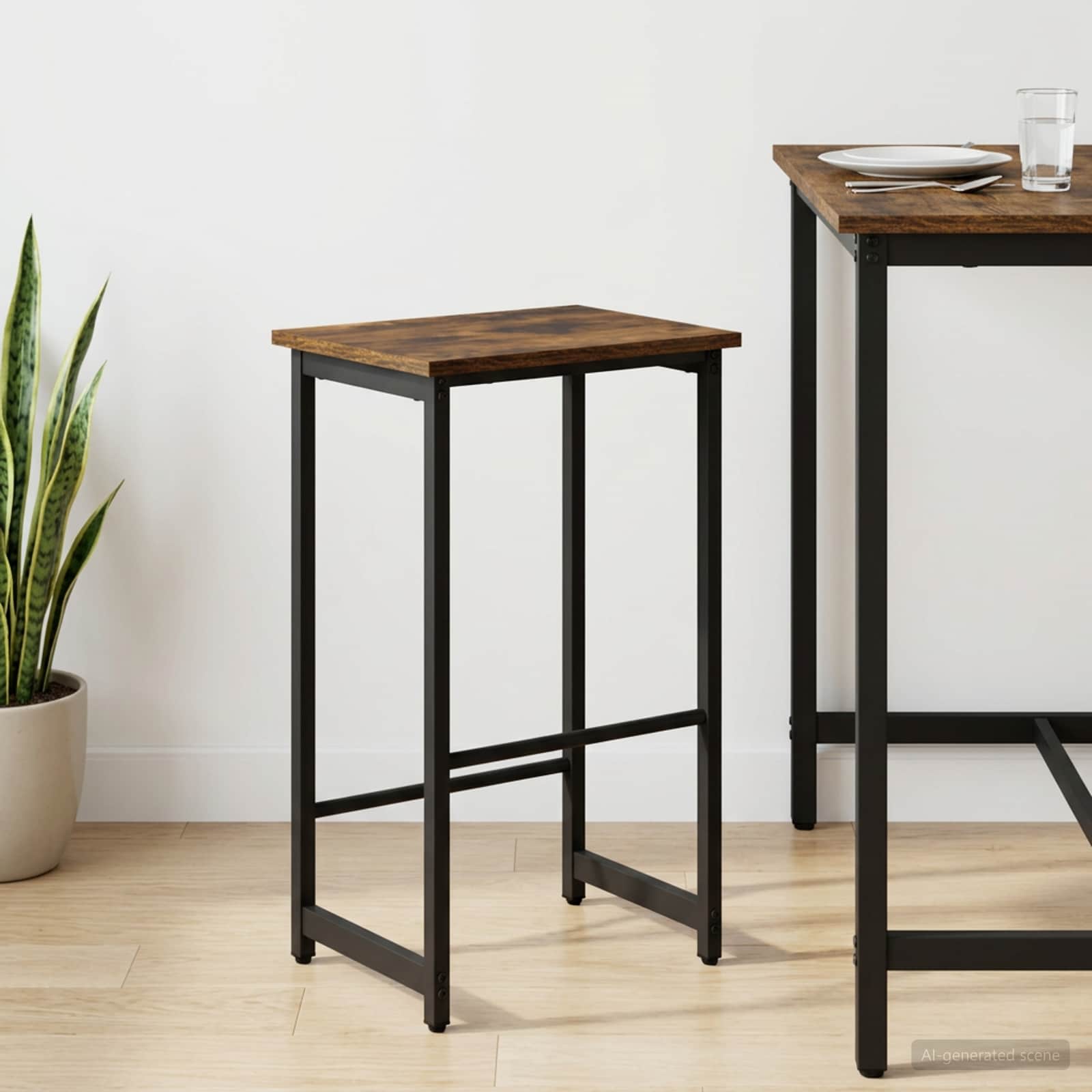 Barpall Rökt ek 40 x 32 x 74 cm Konstruerat trä