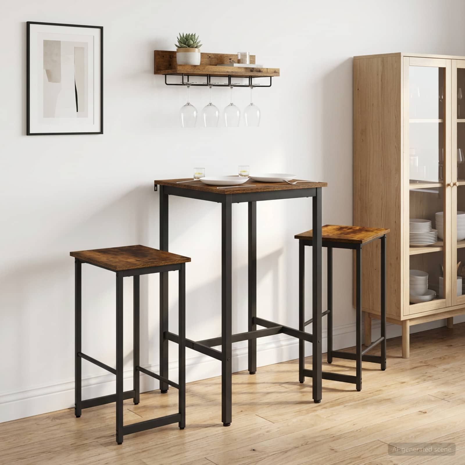 Barpall 2 st Rökt ek 40 x 32 x 74 cm Konstruerat trä