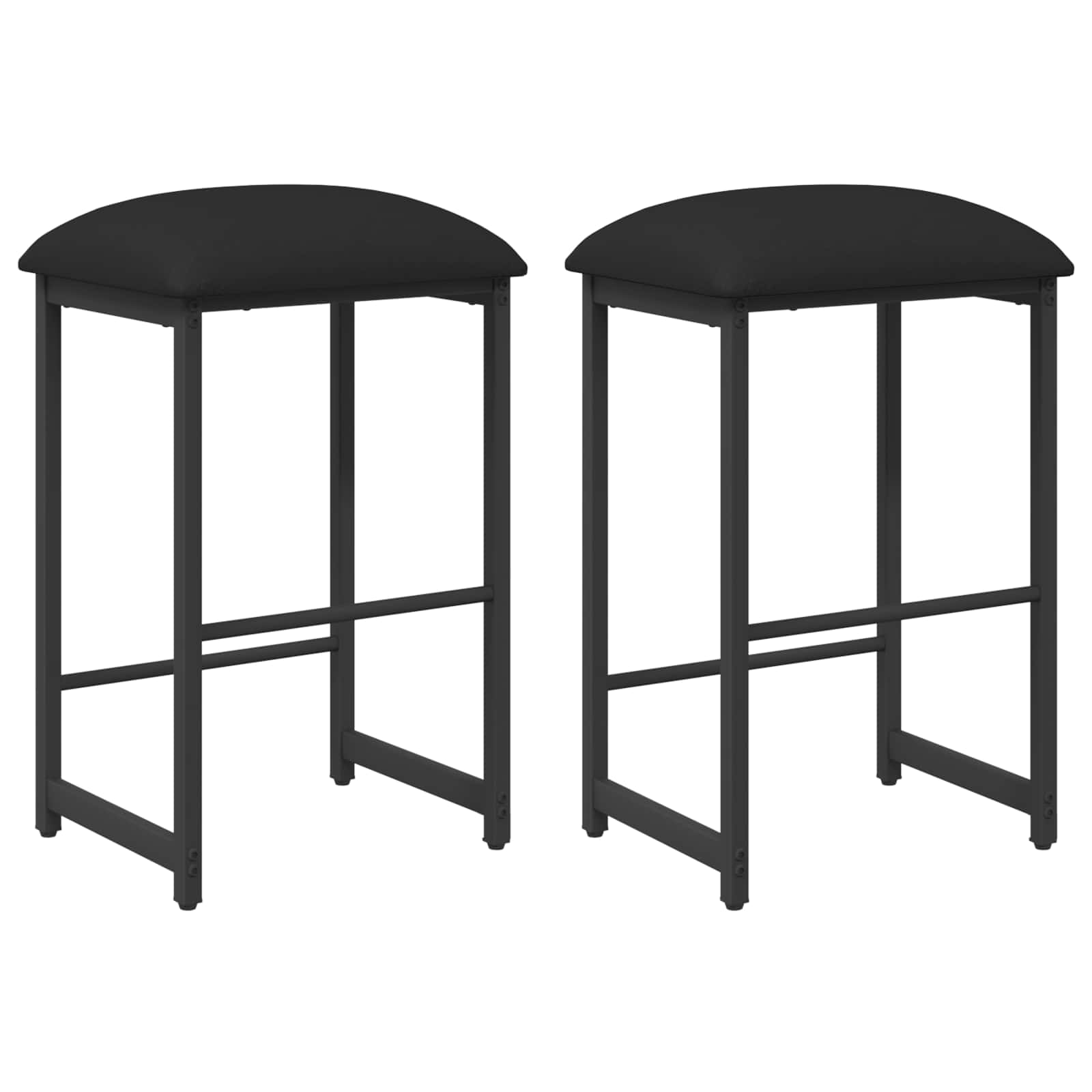 Barpall 2 st Svart 40 x 32 x 74 cm Konstruerat trä