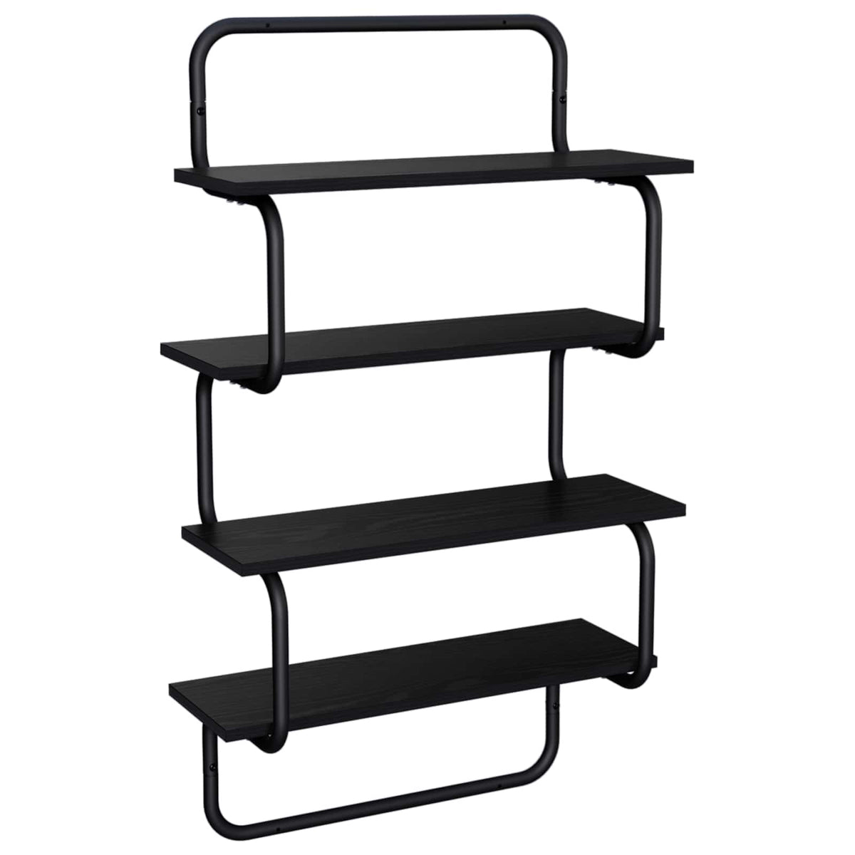 4-Tier Vägghylla Svart ek 80 x 24,5 x 104 cm Konstruerat trä