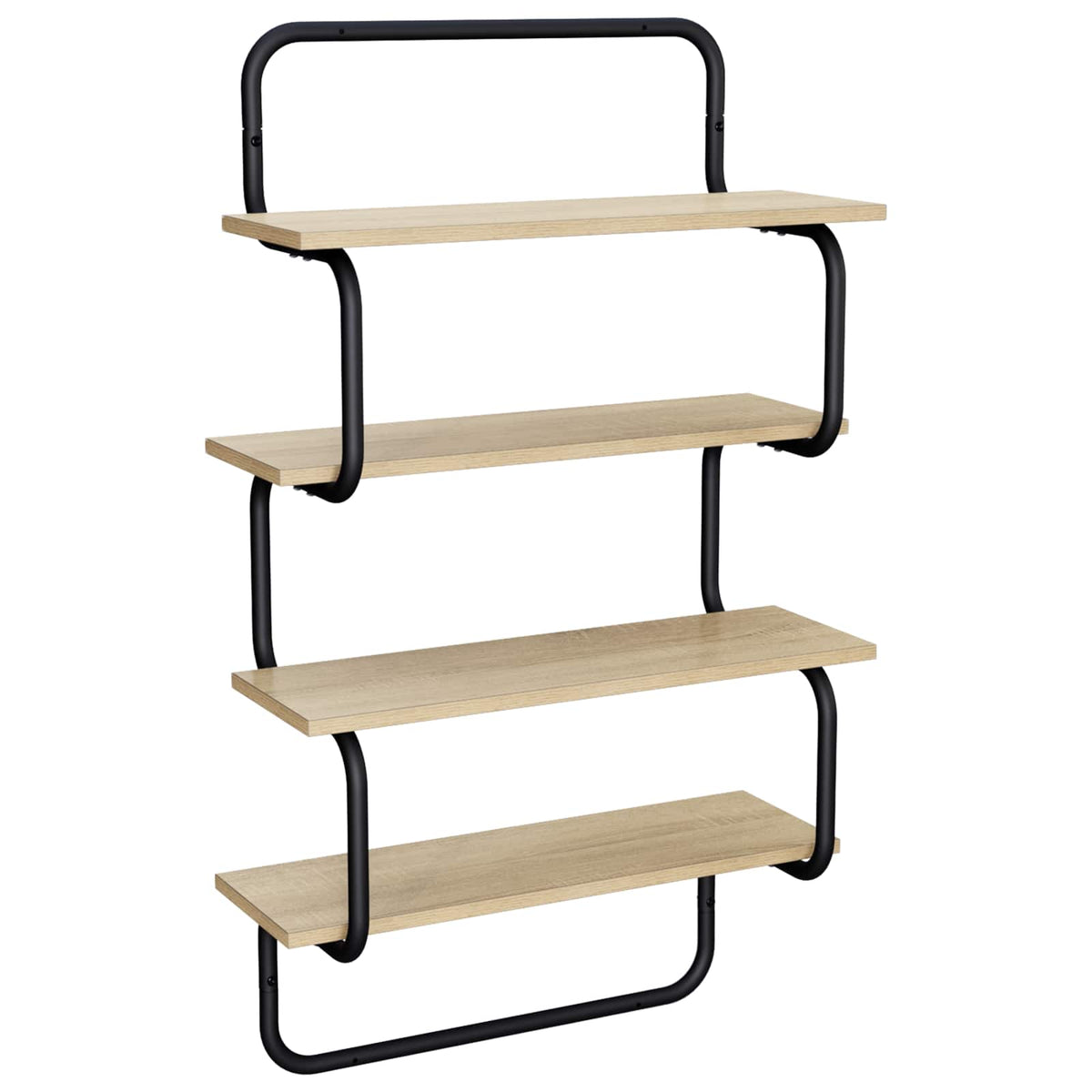 4-Tier Vägghylla Sonoma-ek 80 x 24,5 x 104 cm Konstruerat trä