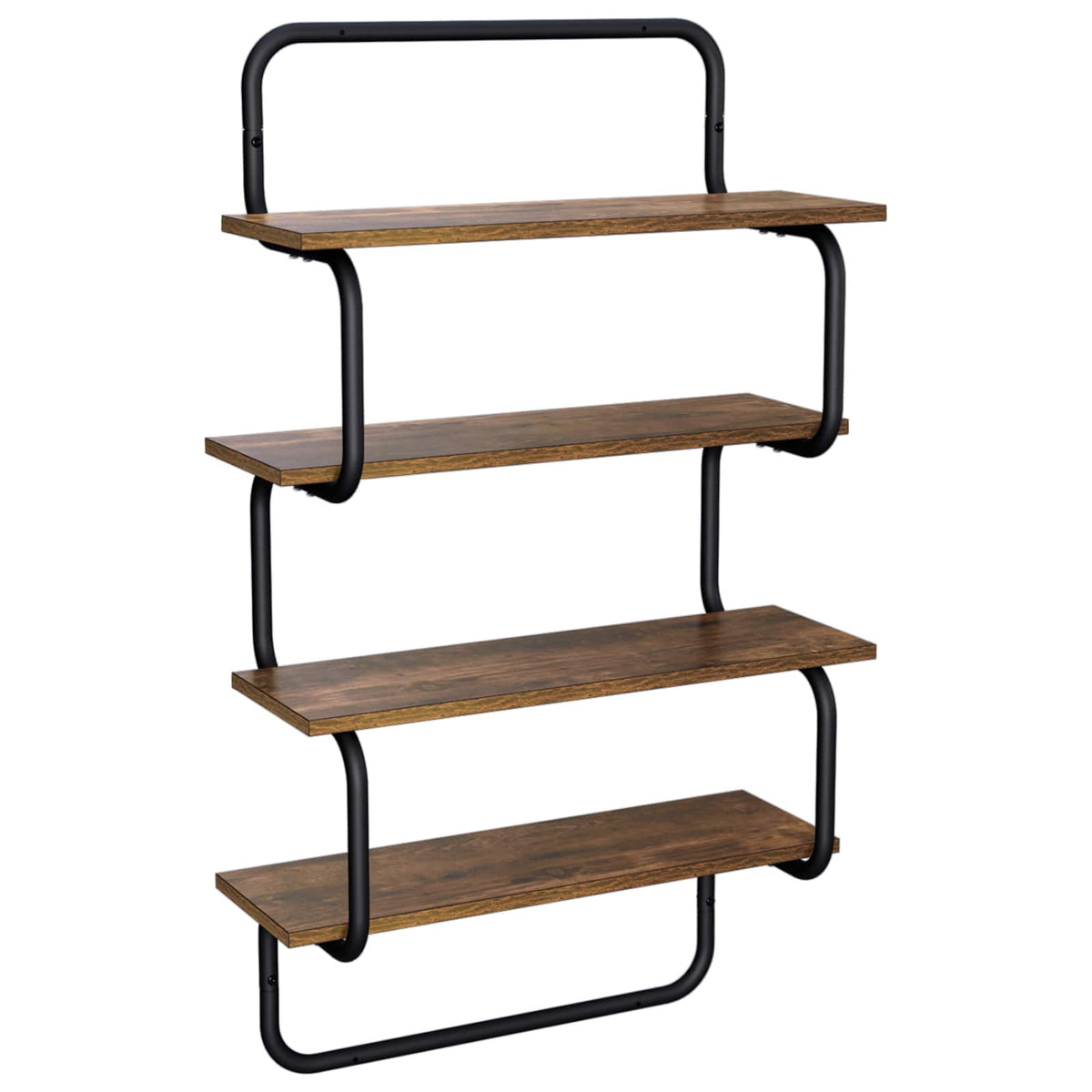 4-Tier Vägghylla Rökt ek 80 x 24,5 x 104 cm Konstruerat trä