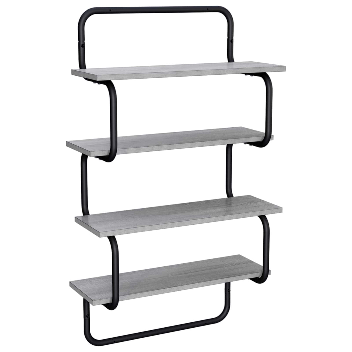 4-Tier Vägghylla Grå Sonoma 60 x 24,5 x 104 cm Konstruerat trä