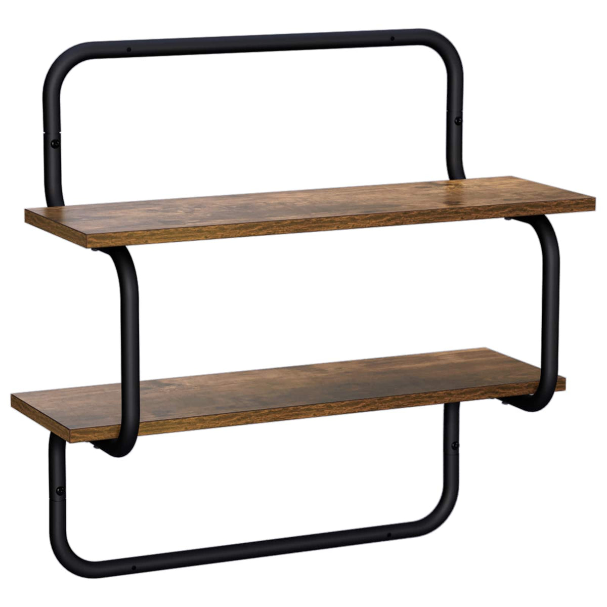 Vägghylla i 2 nivåer Rökt ek 40 x 24,5 x 61 cm Konstruerat trä