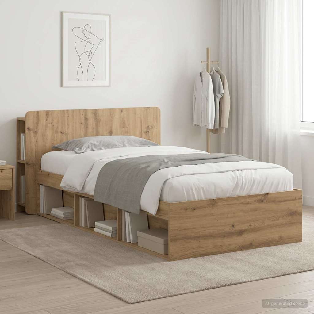Sängram med förvaring Artisan-ek 75 x 190 cm Konstruerat trä