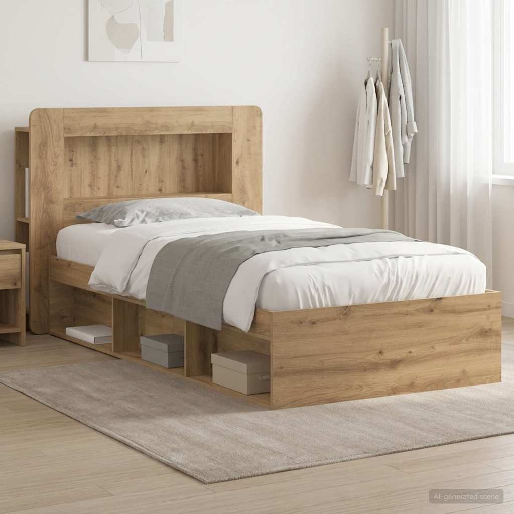 Sängram med förvaring Artisan-ek 75 x 190 cm Konstruerat trä