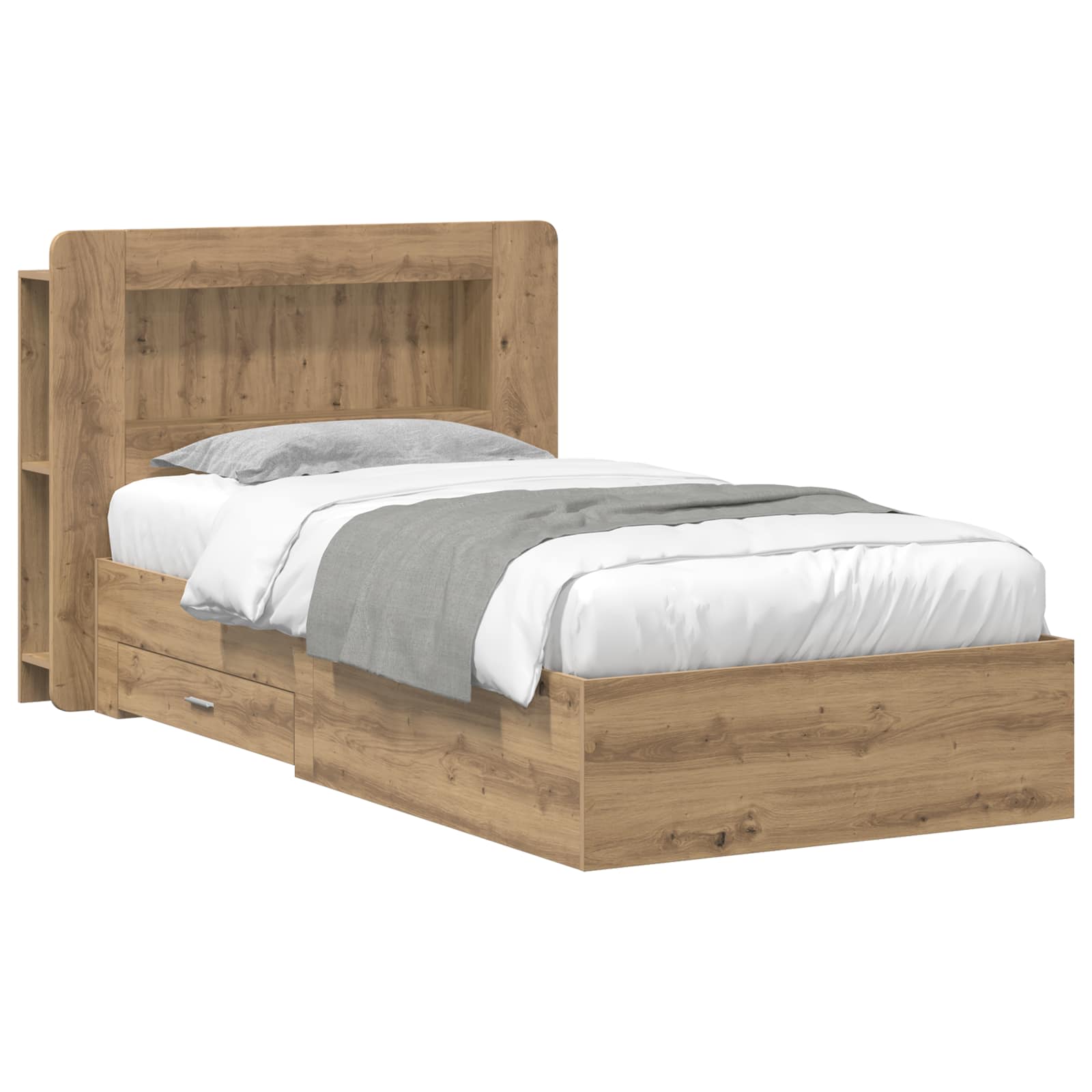 Sängram med förvaring Artisan-ek 90 x 190 cm Konstruerat trä