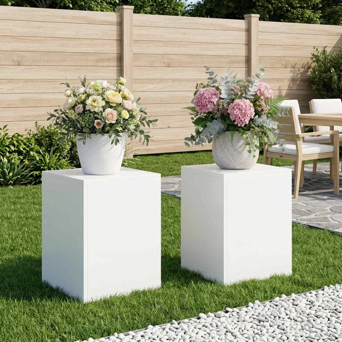 Växtställ 2 pcs Vit 30 x 30 x 40 cm Stål