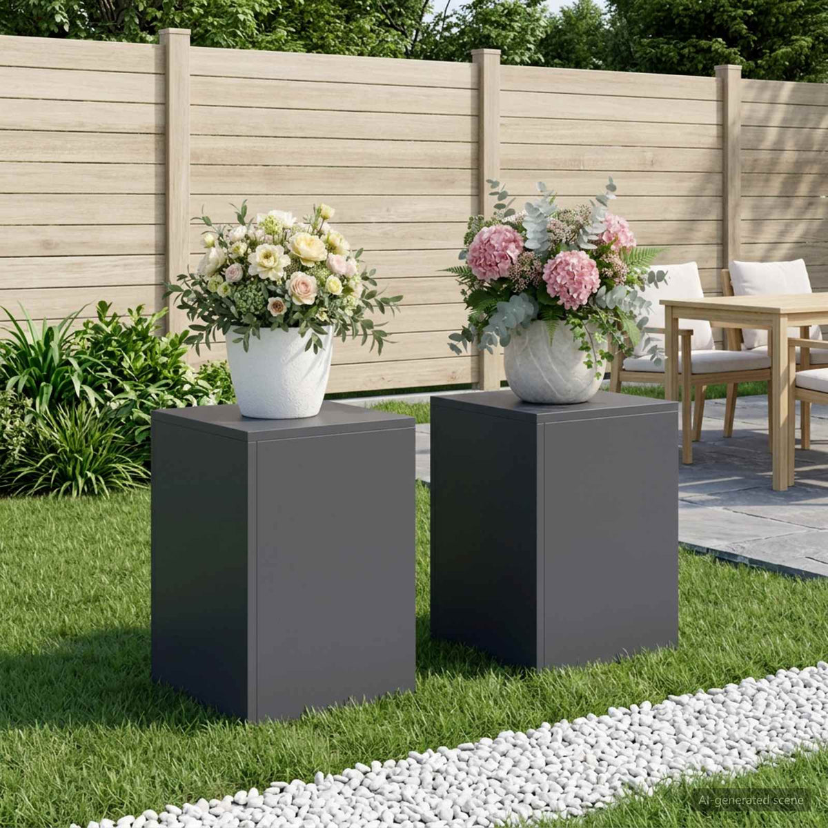 Växtställ 2 pcs Antracit 30 x 30 x 40 cm Galvaniserat stål