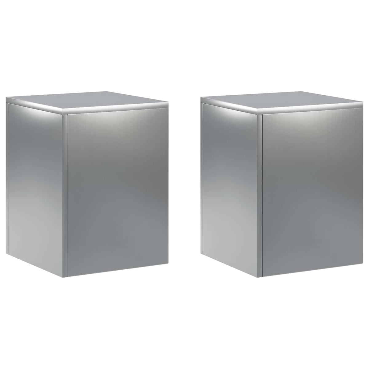 Växtställ 2 pcs Silver 30 x 30 x 40 cm Rostfritt stål
