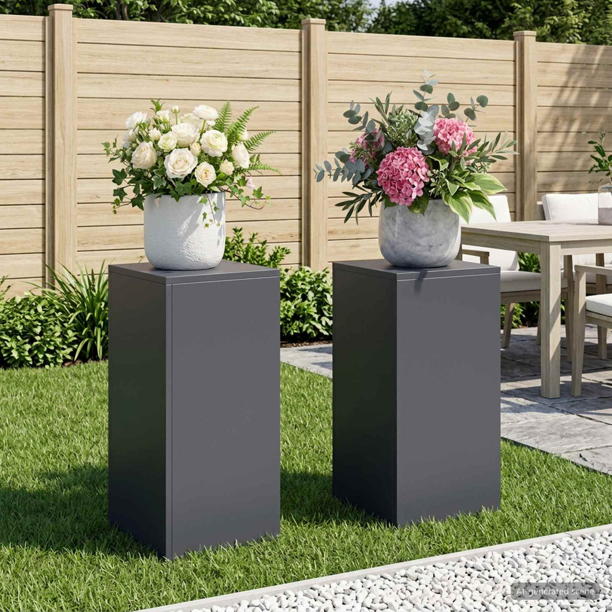 Växtställ 2 pcs Antracit 30 x 30 x 60 cm Galvaniserat stål