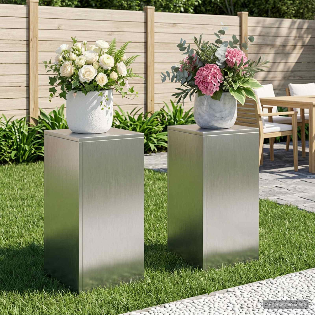 Växtställ 2 pcs Silver 30 x 30 x 60 cm Stål