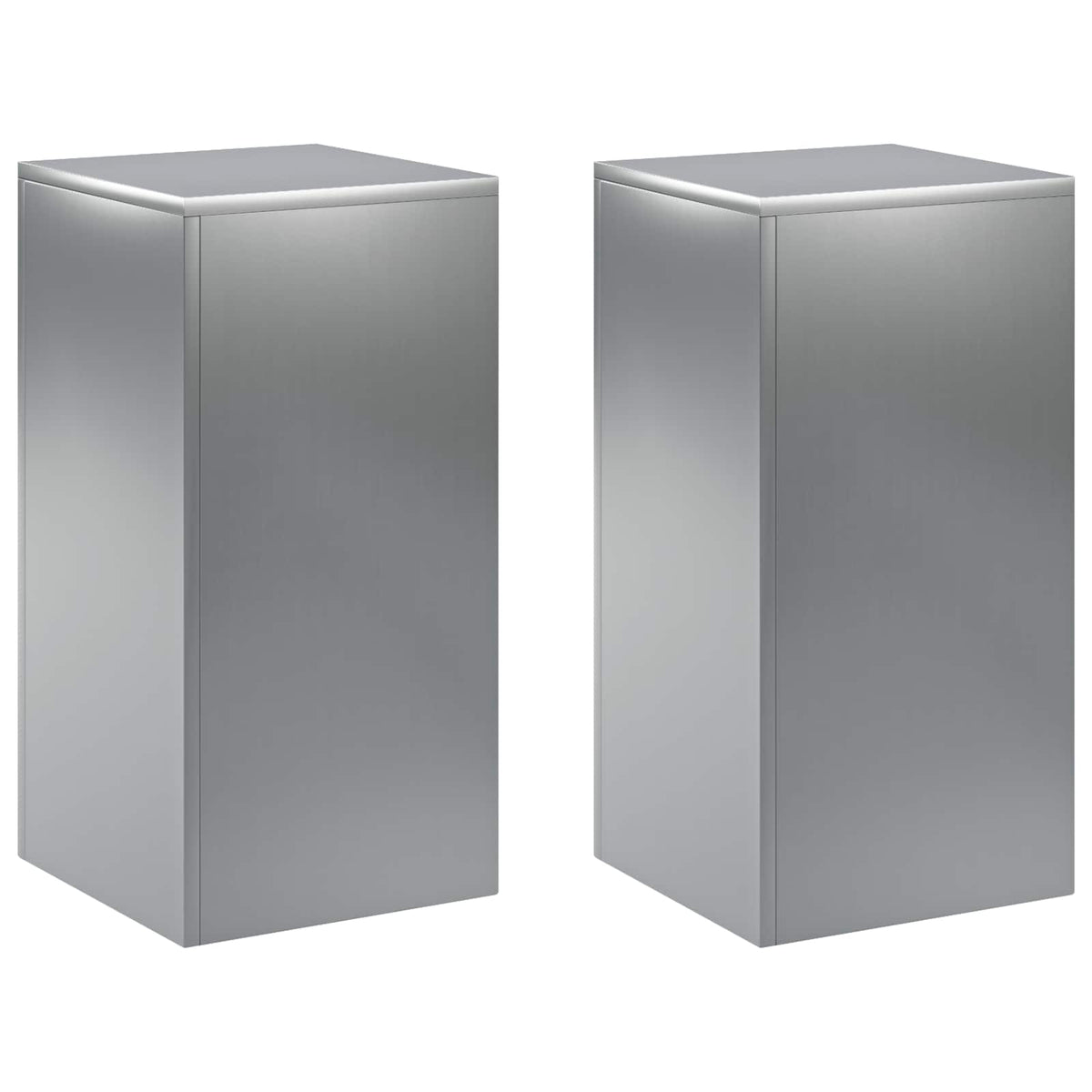 Växtställ 2 pcs Silver 30 x 30 x 60 cm Rostfritt stål