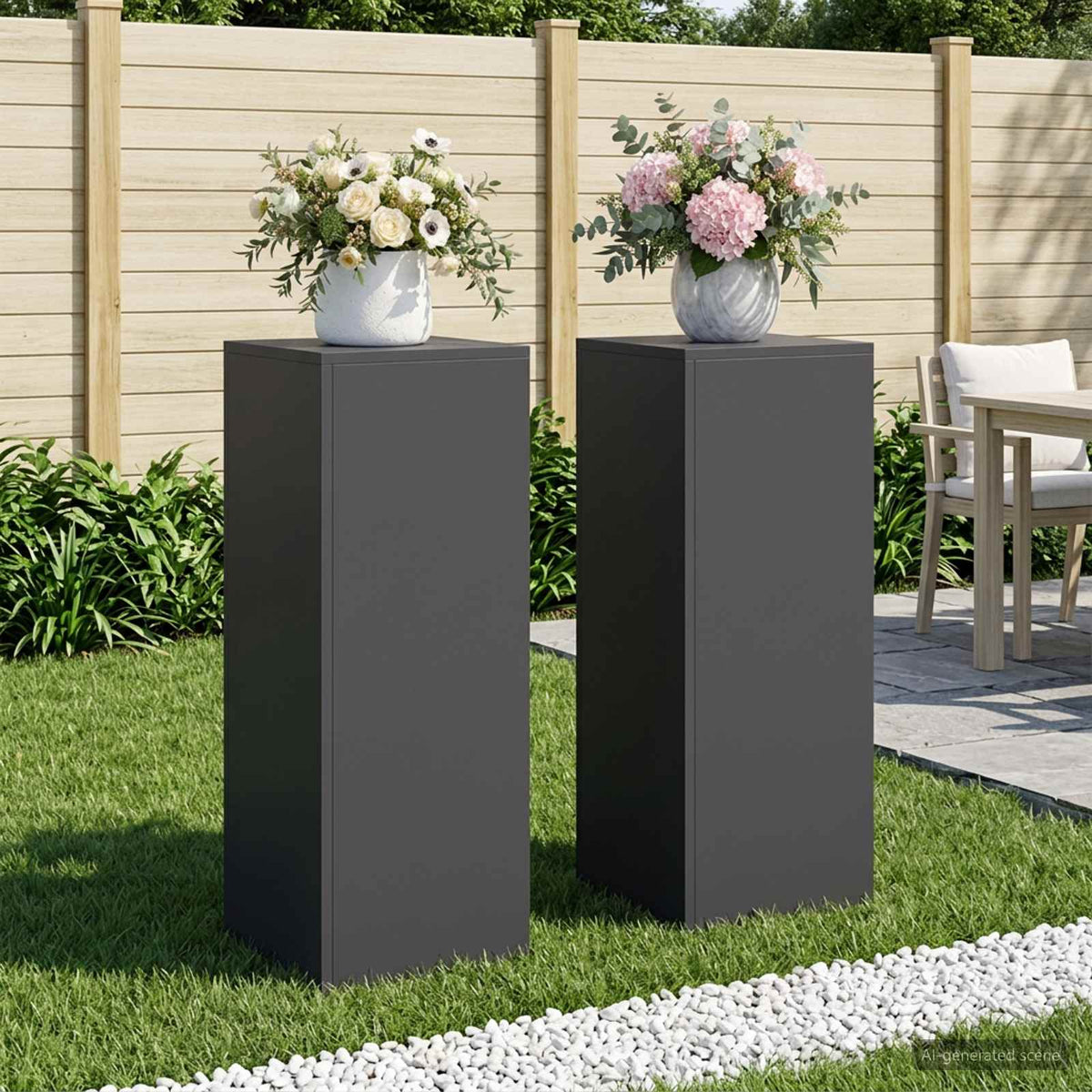 Växtställ 2 pcs Svart 30 x 30 x 80 cm Stål