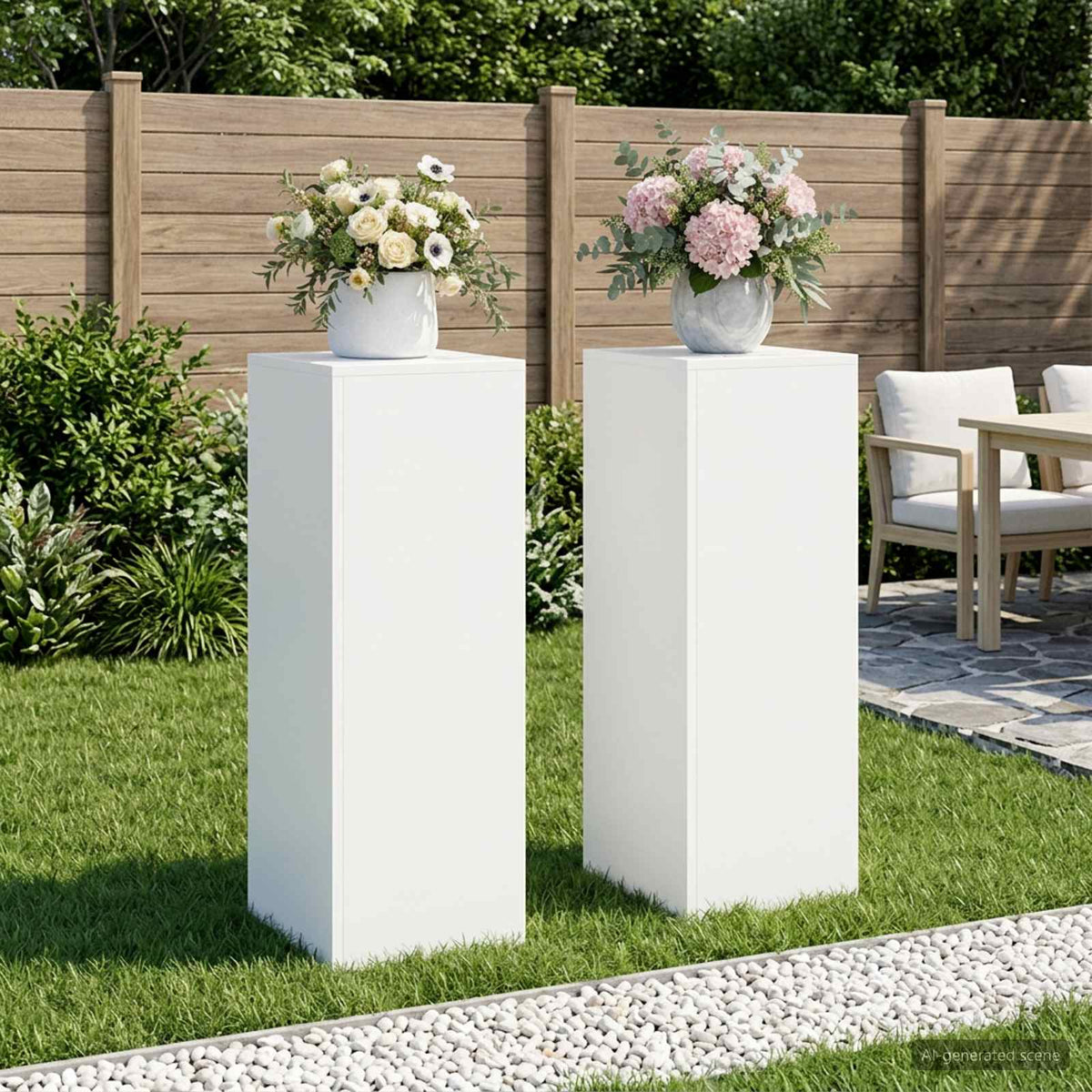 Växtställ 2 pcs Vit 30 x 30 x 80 cm Stål