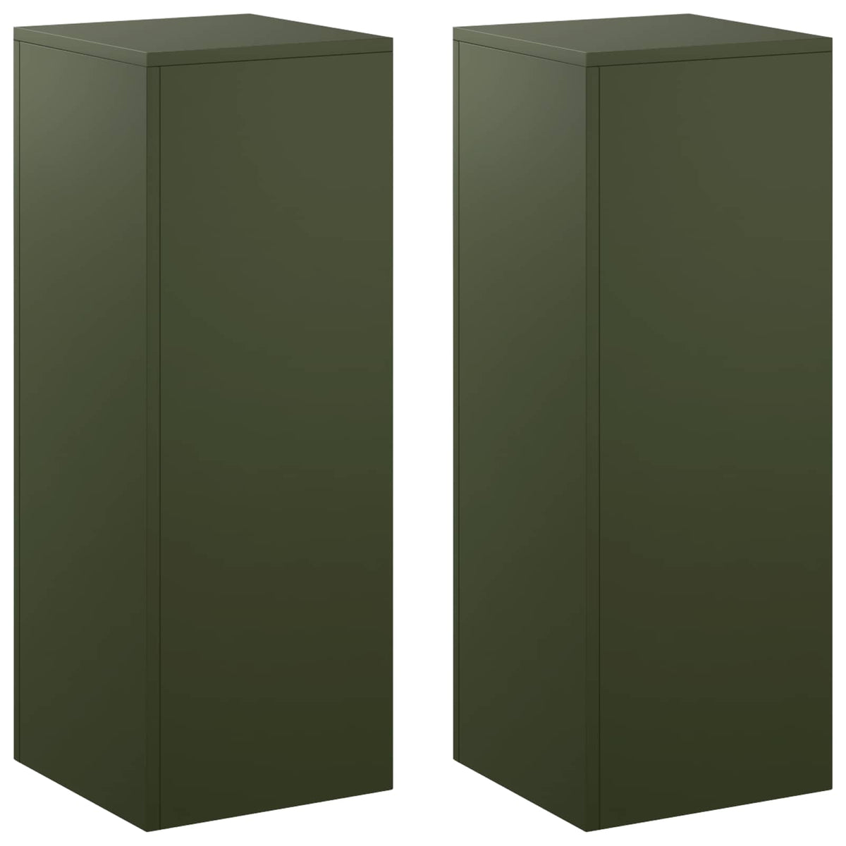 Växtställ 2 pcs Olivgrön 30 x 30 x 80 cm Stål