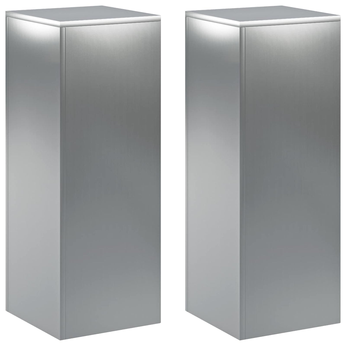 Växtställ 2 pcs Silver 30 x 30 x 80 cm Rostfritt stål