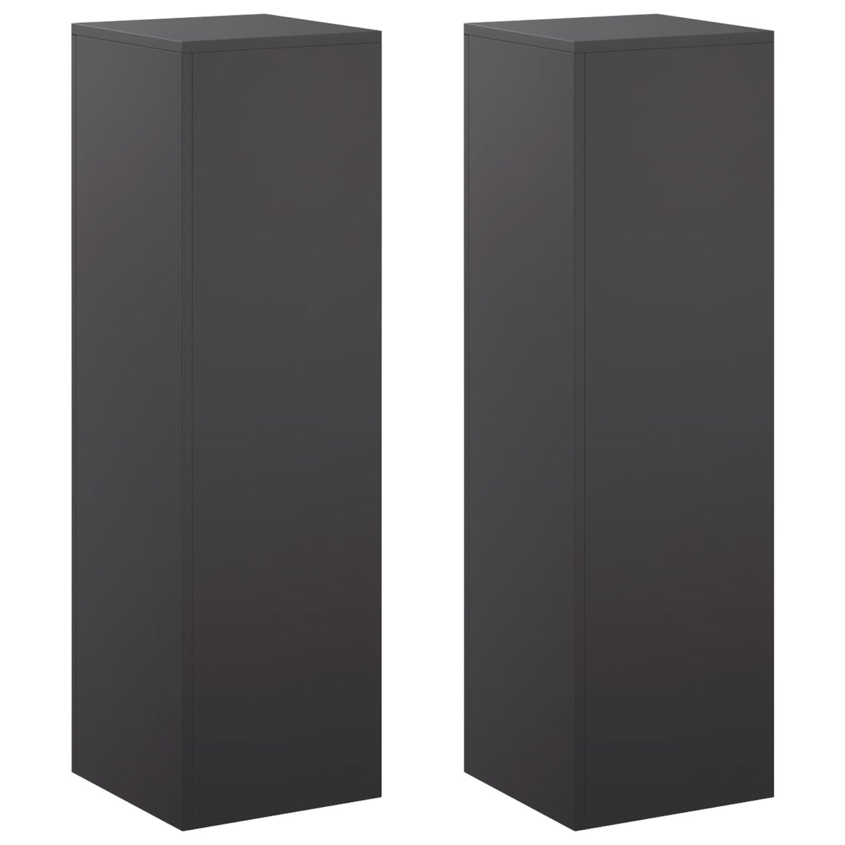 Växtställ 2 pcs Svart 30 x 30 x 100 cm Stål