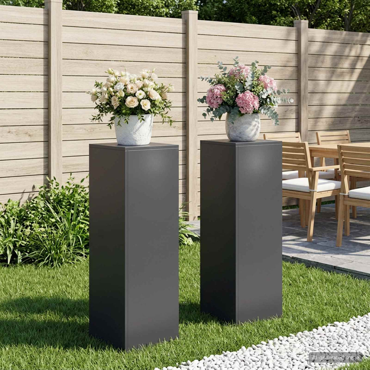 Växtställ 2 pcs Antracit 30 x 30 x 100 cm Galvaniserat stål