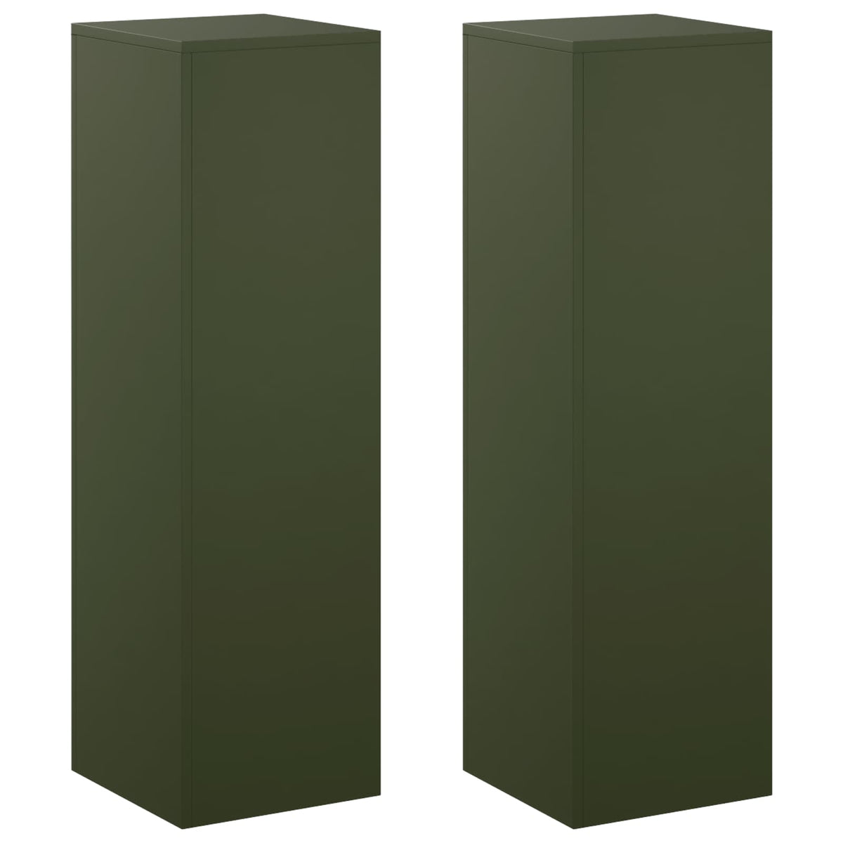 Växtställ 2 pcs Olivgrön 30 x 30 x 100 cm Stål