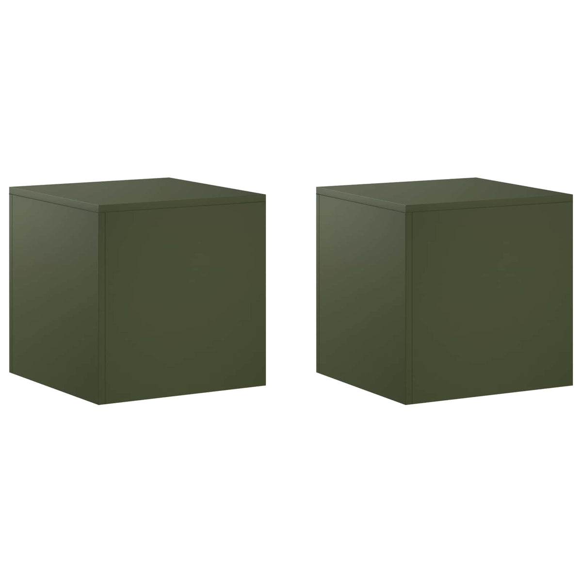 Växtställ 2 pcs Olivgrön 40 x 40 x 40 cm Stål