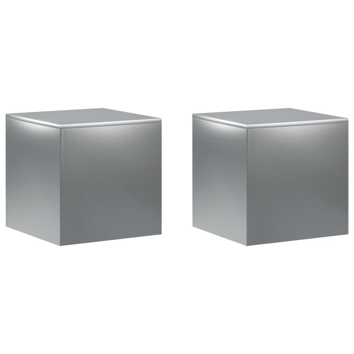 Växtställ 2 pcs Silver 40 x 40 x 40 cm Rostfritt stål
