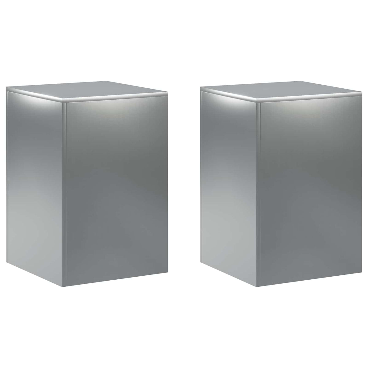 Växtställ 2 pcs Silver 40 x 40 x 60 cm Rostfritt stål