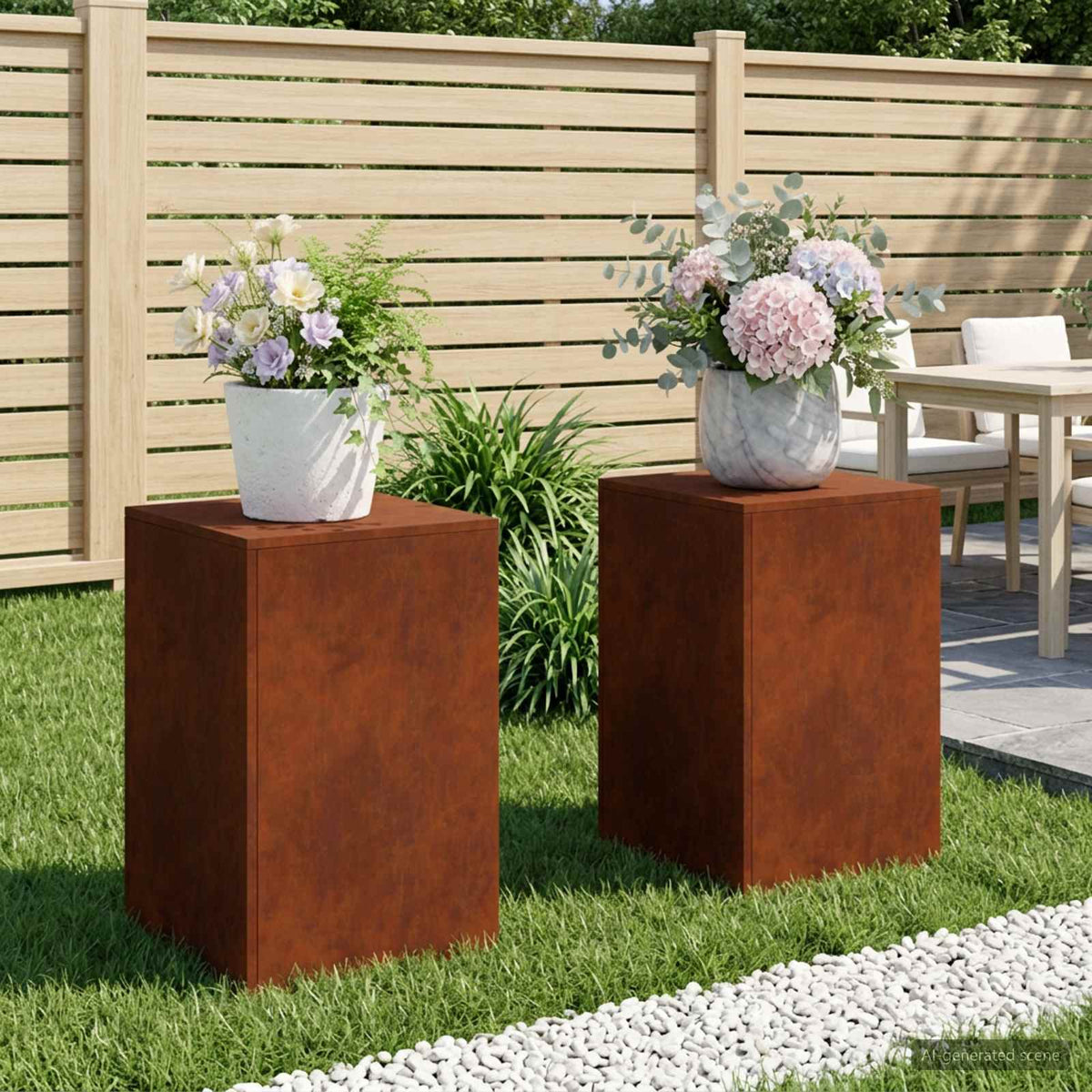 Växtställ 2 pcs Rostig 40 x 40 x 60 cm Väderbeständig stål