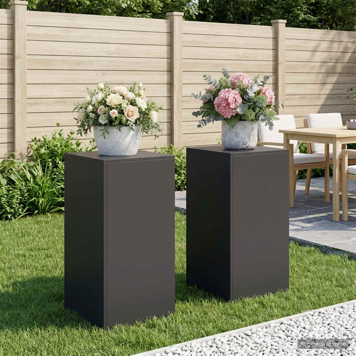 Växtställ 2 pcs Svart 40 x 40 x 80 cm Stål