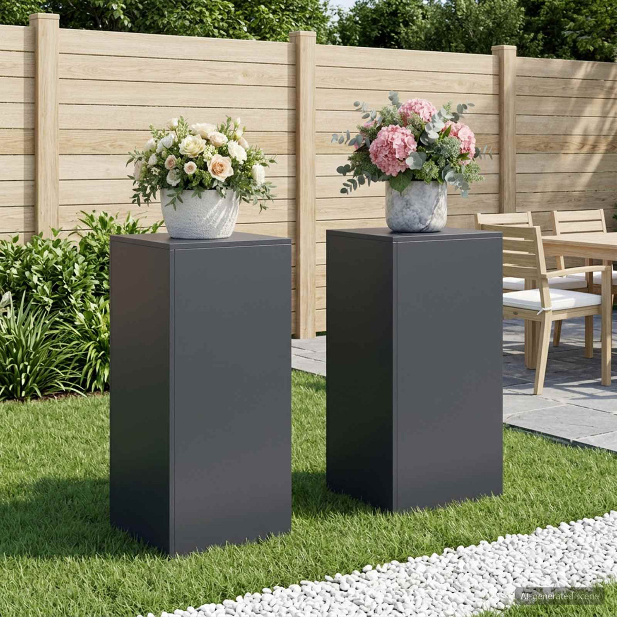 Växtställ 2 pcs Antracit 40 x 40 x 80 cm Galvaniserat stål