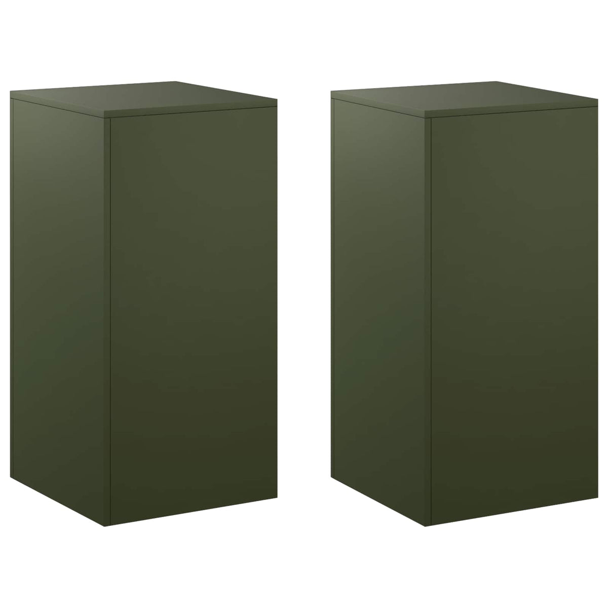 Växtställ 2 pcs Olivgrön 40 x 40 x 80 cm Stål