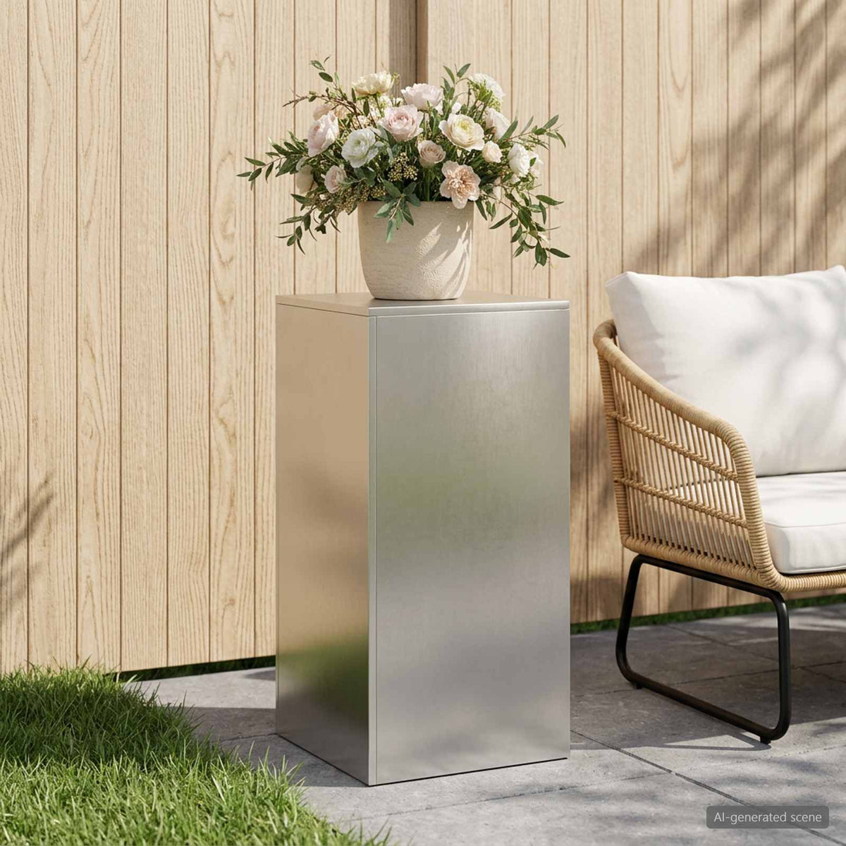 Växtställ Silver 40 x 40 x 80 cm Stål