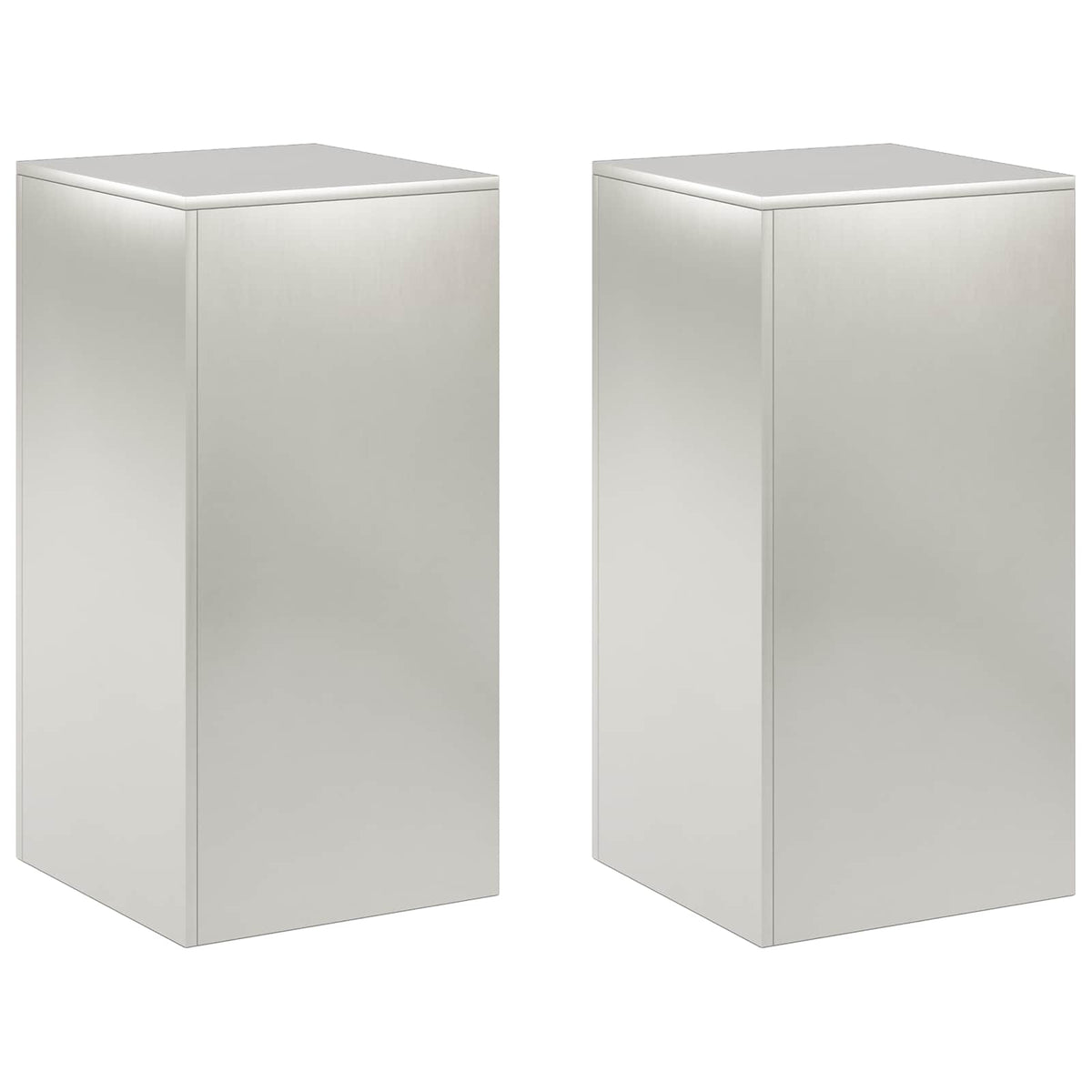 Växtställ 2 pcs Silver 40 x 40 x 80 cm Stål