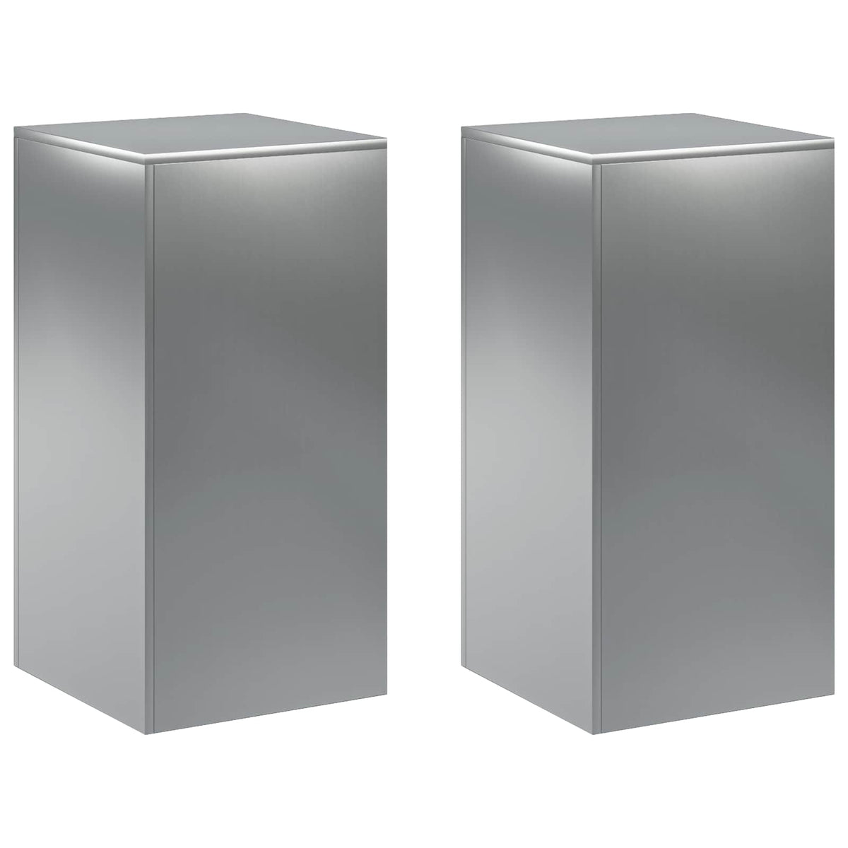 Växtställ 2 pcs Silver 40 x 40 x 80 cm Rostfritt stål