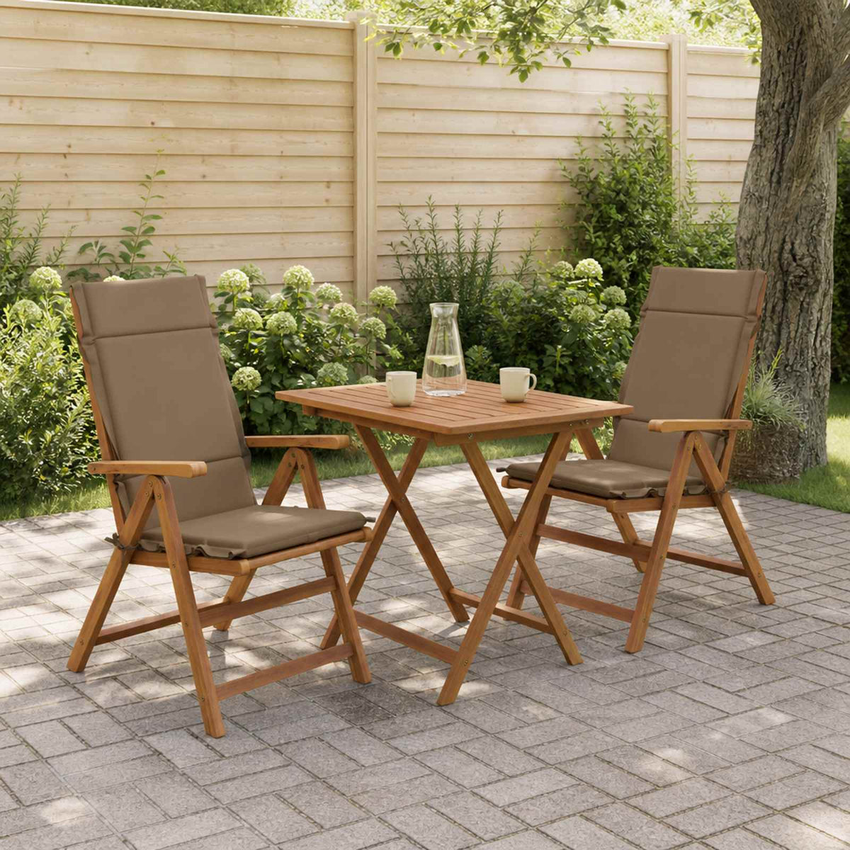 2-delade Höga Ryggstolsdynor GEMERT 2 st 100% Polyester Taupe