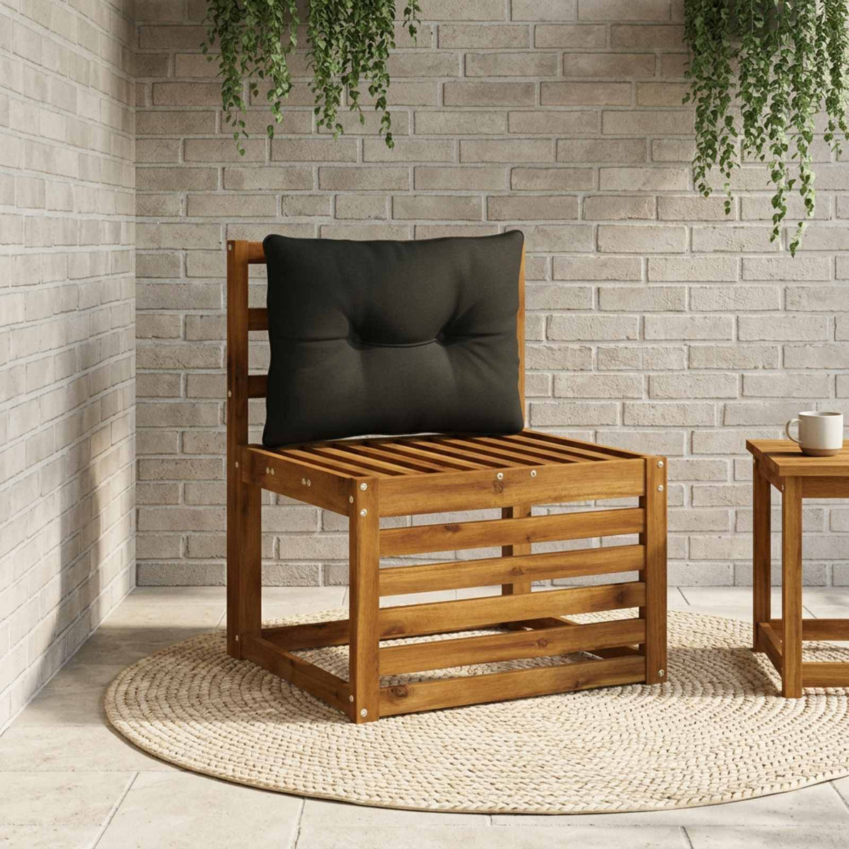 Ryggkudde PUTTEN 100% Polyester Svart 60 x 40 x 10 cm