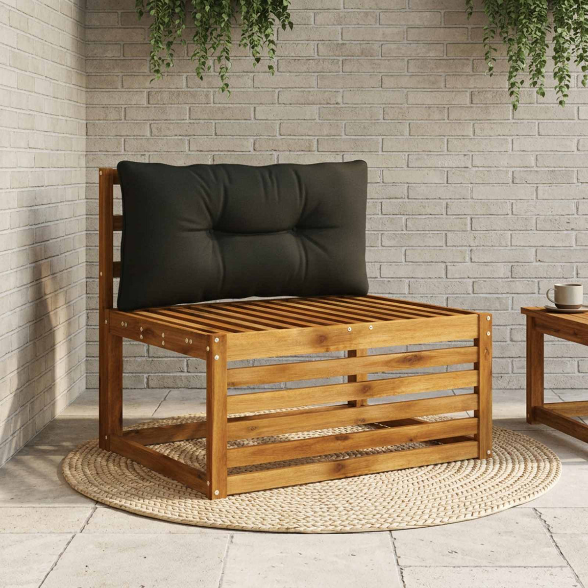 Ryggkudde PUTTEN 100% Polyester Svart 70 x 40 x 10 cm