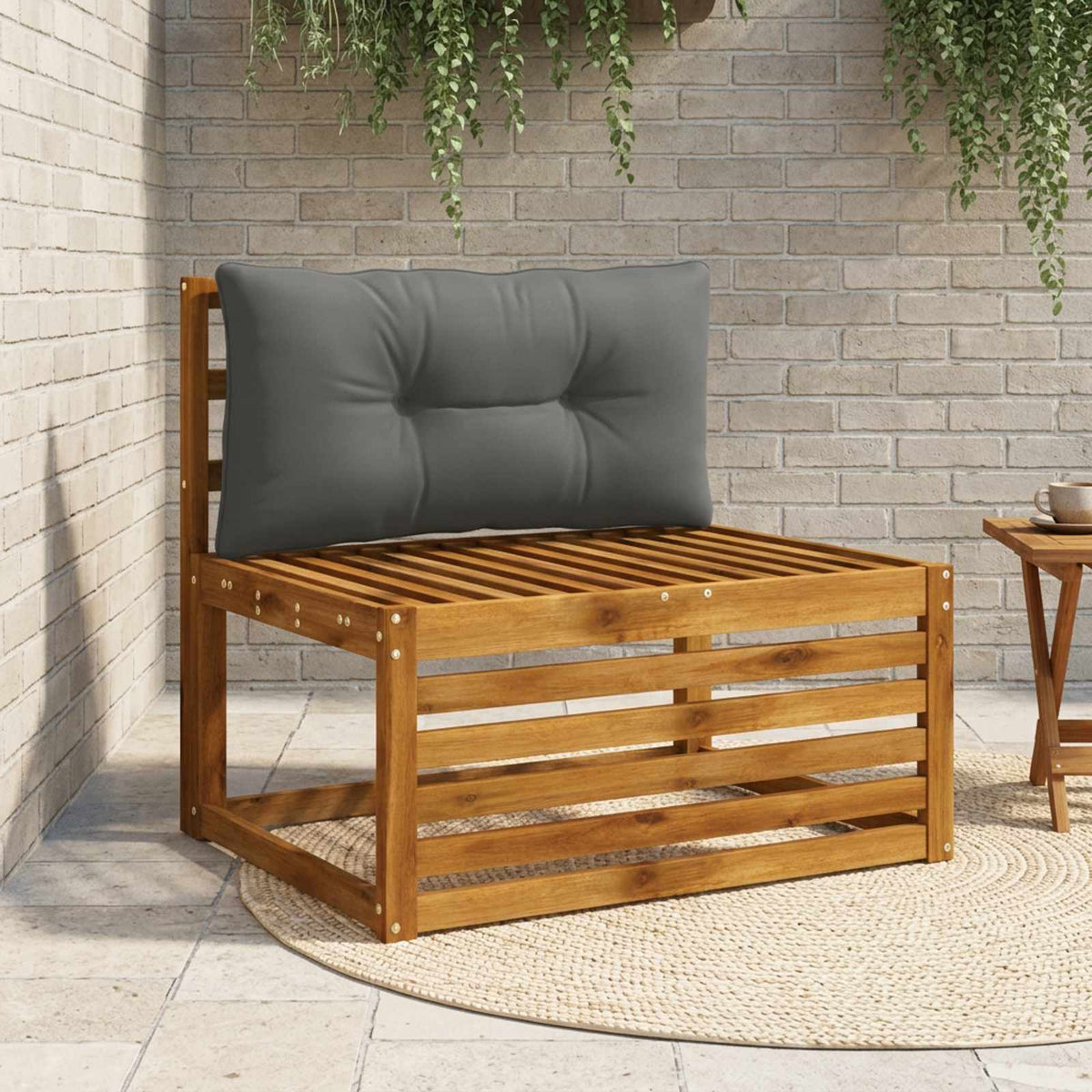 Ryggkudde PUTTEN 100% Polyester Antracit 70 x 40 x 10 cm