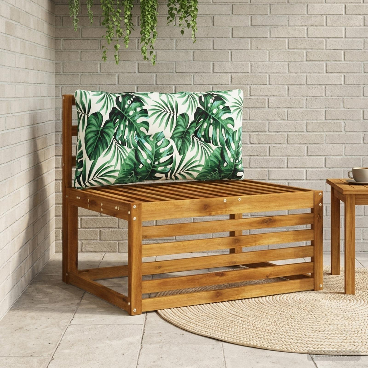 Ryggkudde PUTTEN 100% Polyester Bladmönster 70 x 40 x 10 cm