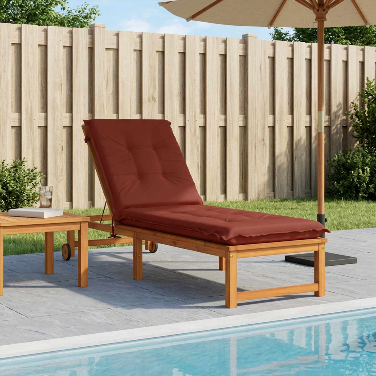 Solstol Kudde GEMERT 100% Polyester Röd 190 x 50 x 9 cm