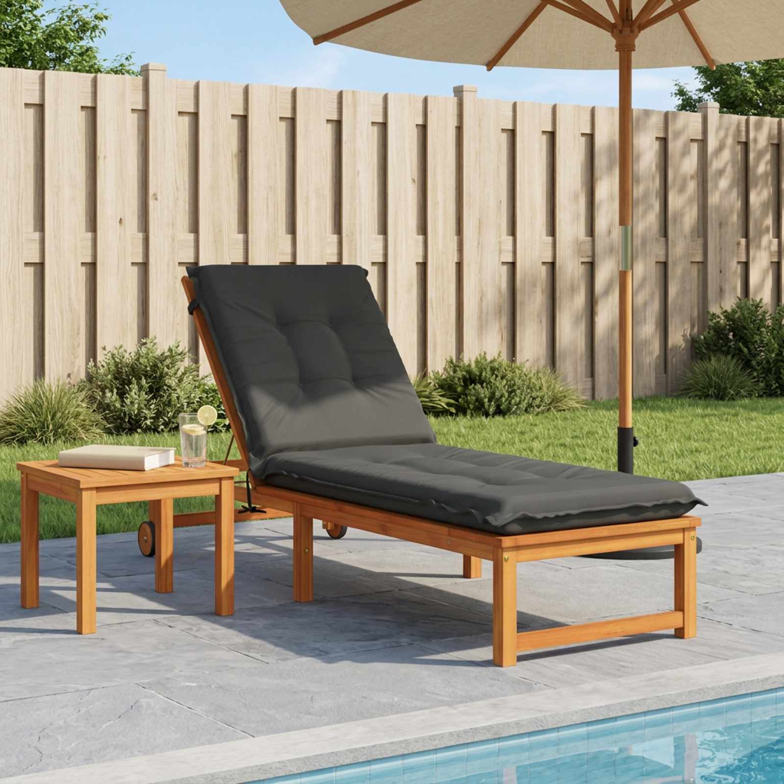 Solstol Kudde GEMERT 100% Polyester Antracit 190 x 50 x 9 cm