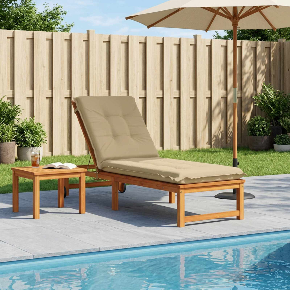 Solstol Kudde GEMERT 100% Polyester Beige 190 x 60 x 9 cm