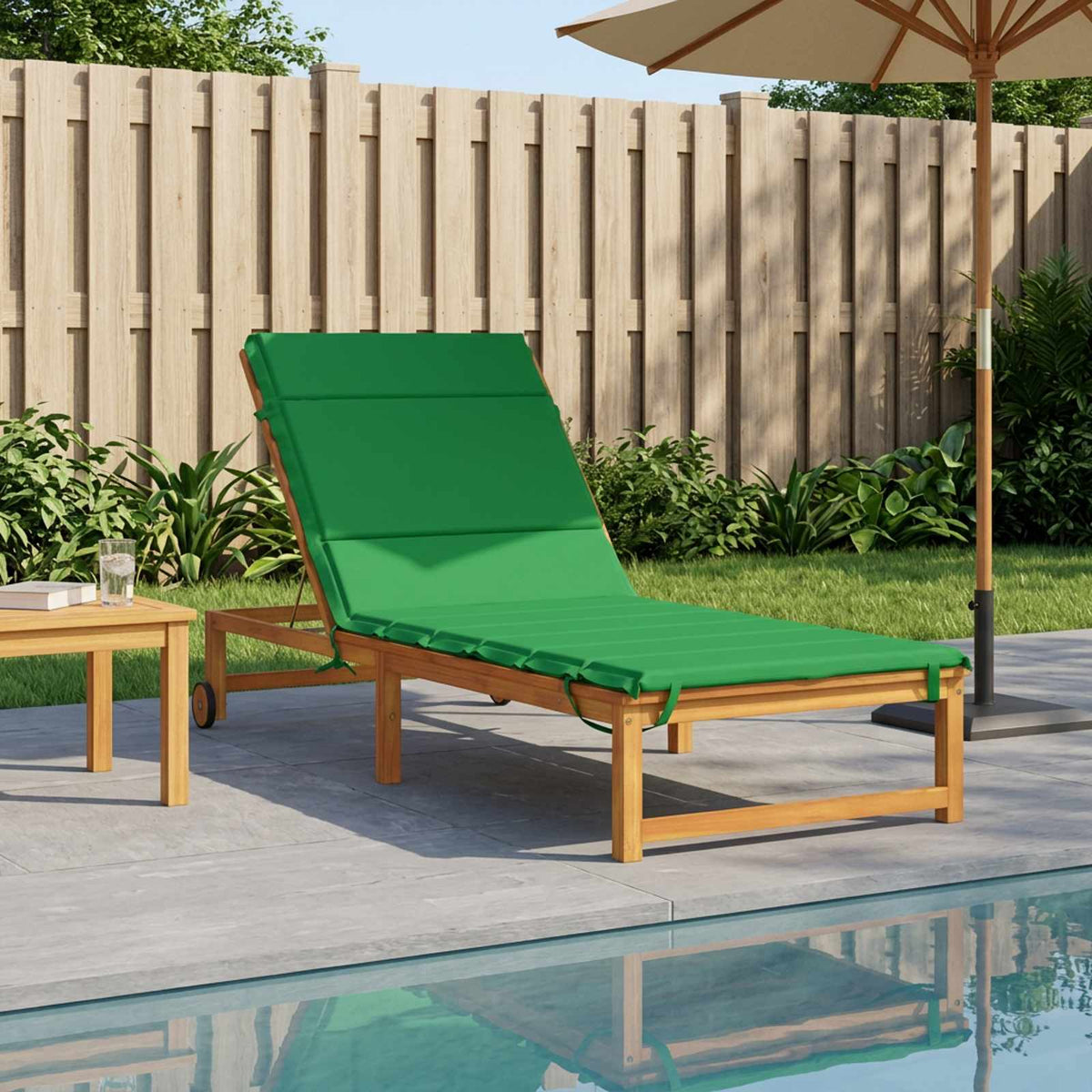 Solstol Kudde GEMERT 100% Polyester Grön 200 x 80 x 3 cm