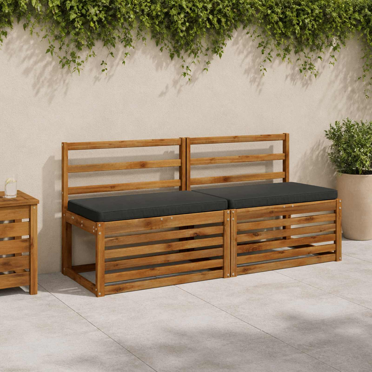 1-delad Bänk Kudde VUGHT 100% Polyester Antracit 80 x 50 x 5 cm