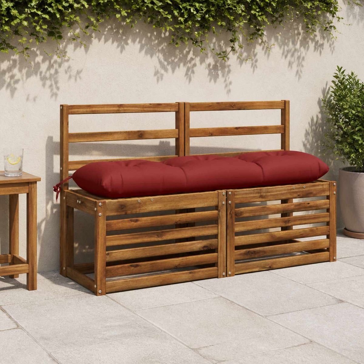 2-delade Bänk Kuddar VIANEN 100% Polyester Röd 110 x 30 x 12 cm