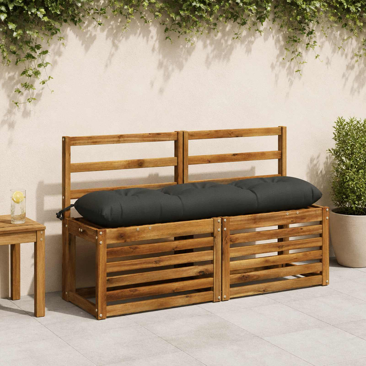 Bänk kudde VIANEN 100% Polyester Antracit 110 x 30 x 12 cm