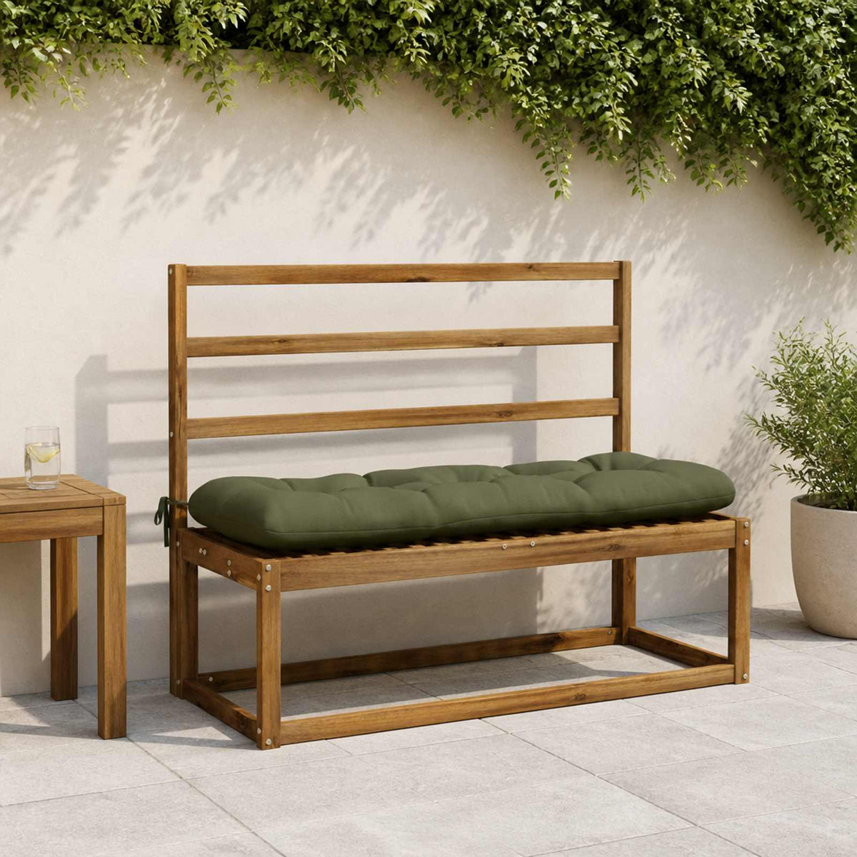 Bänk kudde VIANEN 100% Polyester Olivgrön 110 x 40 x 12 cm