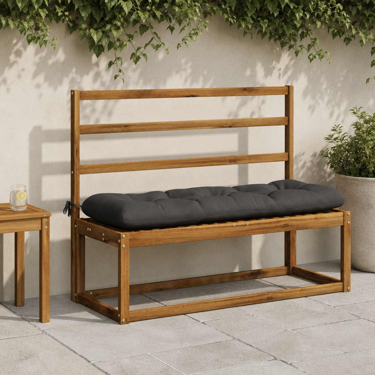 Bänk kudde VIANEN 100% Polyester Antracit 110 x 40 x 12 cm