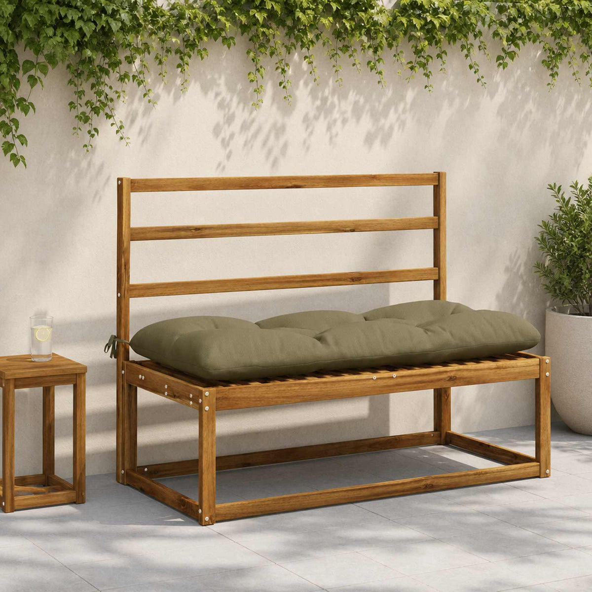 Bänk kudde VIANEN 100% Polyester Olivgrön 110 x 50 x 12 cm